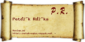 Peták Réka névjegykártya